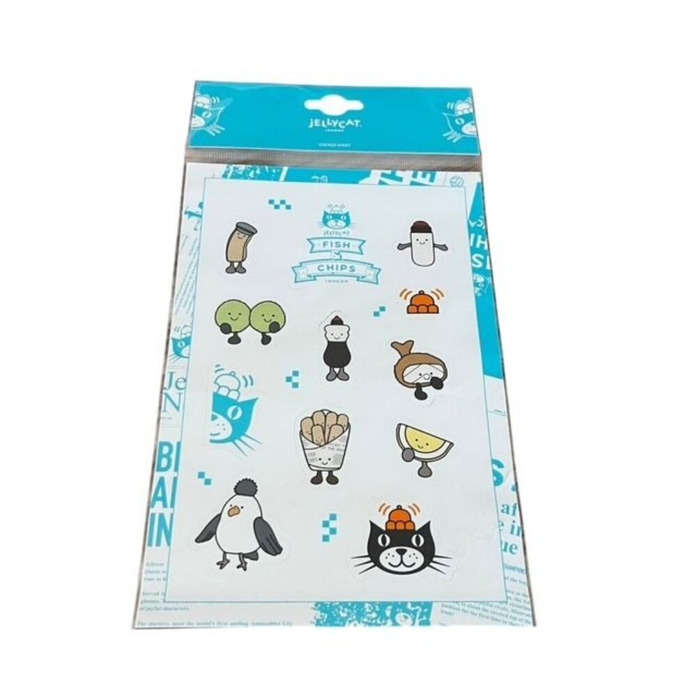 Jellycat Fish & Chips London Exclusive Sticker Sheet